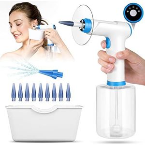 KAUGIC - Elektrische Oorreiniger - Oorsmeer Verwijderaar - 4 Reinigingsstanden - Inclusief 10 Oordopjes en Wateropvangbakje