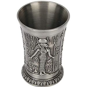 JUOPZKENN Vintage Metalen Hand Reliëf Mini Cup Whisky Borrelglas Hand Reliëf Mini Cup Gift Decoratie Ornamenten voor Gift(Antiek zilver)