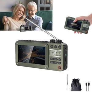 High-End Video Plug-in Bluetooth Pocket Full-band Video Radio, High-End Video Plug-in Bluetooth Pocket TV, Persoonlijke Am/Fm Pocket Radio Draagbaar, Ondersteuning USB, TF-kaart, Antenne, for Auto, Re