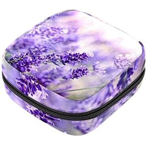 Maandverband Opbergtas, Vrouwelijke Product Pouches Draagbare Periode Kit Tas voor Meisjes Vrouwen Dames Lavendel, Meerkleurig, 4.7x6.6x6.6 in/12x17x17 cm