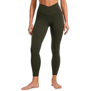 CRZ YOGA Womens Butterluxe Cross Waist Workout Leggings 25"" V Crossover High Waisted Gym Yoga Leggings Olijfgroen XS