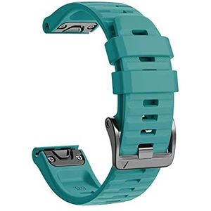 Siliconen horlogeband met snelsluiting voor Garmin Fenix 7X 7 6X Pro Watch Easyfit armband 26 22 mm armband (blauw/groen, 22 mm Fenix 7