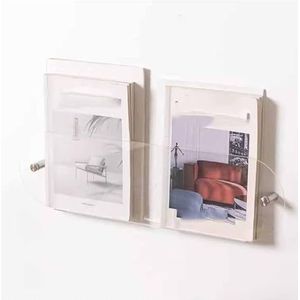 Wandplanken, Zwevende wandplank van acryl, wandgemonteerde boekenplank badkamer opbergrek display opbergdoos met afgeronde hoeken (Color : Clear, Size : 90cm/35.4in)