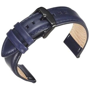 dayeer Luxe lederen horlogeband voor DW-horlogeband voor Daniel Horlogeband voor Wellington Polsriem Zwarte sluiting (Color : Blue-Black Clasp, Size : 20mm)