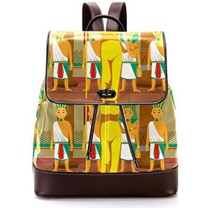 Vintage oude Egypte Cleopatra gepersonaliseerde schooltassen boekentassen voor tiener, Meerkleurig, 27x12.3x32cm, Rugzak Rugzakken