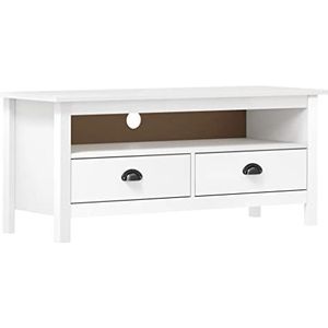 DIGBYS TV Kast Hill Wit 110x40x47 cm Massief Grenen Hout