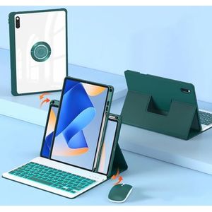 JZCZMCE Toetsenbordhoes voor HUAWEI MatePad Pro 12,6 inch, 720 ° rotatie, 7 kleuren achtergrondverlichting, ingebouwde potloodhouder, magnetisch afneembaar draadloos toetsenbord met Bluetooth-muis,