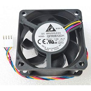 SCYHGLM CPU Fan PWM Temperatuurregeling voor QFR0612DH 12V 1.10A 6cm, High Speed Cooling Fan QFR0612DH 6025 60x60x25mm 4PIN