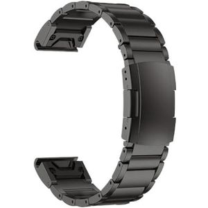 26mm 22mm Quickfit Titanium Band geschikt for Garmin Fenix ​​6/6X/6XPro/7/7X/5/5X/5XPlus/3 Metalen Release Horlogeband geschikt for Forerunner 945 935 (Color : Black, Size : 22mm)