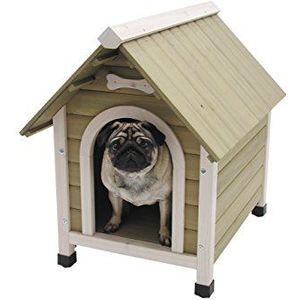 Nobby Houten Kennel met vastgezet dak voor hond, medium, 72,5 x 52,5 x 69 cm