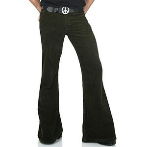 Comycom Jaren 70 corduroy broek voor heren, donkergroen