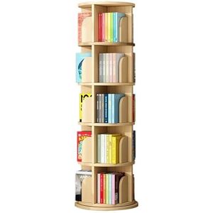 hoge boekenplank Staande boekenkast Houten boekenplanken 2/3/4/5-laags displayrek 360° draaibare boekenplank Smalle boekenkast Kantoorboekenplank perfecte weergave