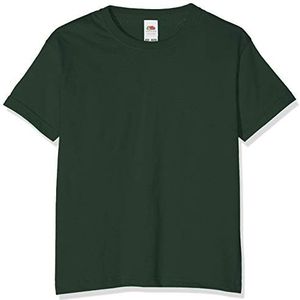 Fruit of the Loom Jongen Valueweight T-shirt voor kinderen, Groen (Bottle Green), 9-11 jaar