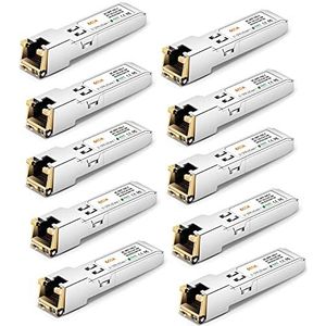 6COMGIGA 2 stuks 10GBase-T SFP+ transceiver, SFP+ RJ45 koperen module voor Cisco SFP-10G-T-S, Ubiquiti UF-RJ45-10G, Netgear, D-Link, Supermicro, TP-Link, tot 30 m [10 stuks]