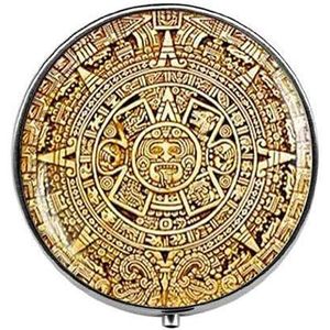 Mayan Calendar - Aztec Kalender Pill Box - Charm Pill Box - Glazen Snoepdoos