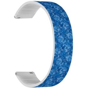 Solo Loop band compatibel met Garmin Vivoactive 5, Vivoactive 3/3 Music, Approach S12/S40/S42 (blauw wervelornament) Quick-Release 20 mm rekbare siliconen band band accessoire, Siliconen, Geen