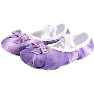 Balletschoenen, Platte canvas balletschoenen, Balletoefeningschoenen met zachte zool, Gymnastiekschoenen for dames, Balletoefening (Color : Violet, Size : 28)