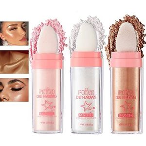 Sitovely Fairy Highlighter Patting Powder, Body Glitter Glanzende Poederstick, contourstift & rougepen & gezicht verlichten
