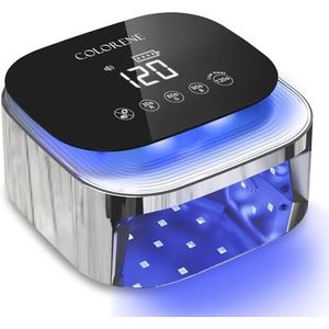 Draadloze UV LED-nagellamp, 60W oplaadbare nageldroger gelpolish licht, intelligente autosensor LCD-display nagellamp, draagbare 30 kralen led-nagellamp met 4 timerinstellingen (Sterrenhemel Zilver)