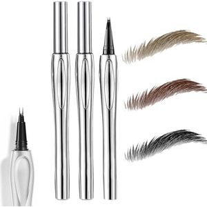 Cooklesa Eyebrow, Cooklesa Upgraded Natural Waterproof Eyebrow Pen with Microfine Tip, Two-Pronged Eyebrow Pencil, Long-Lasting Natural Brow 3D Waterproof Microblading Eyebrow Pen (3Mix)