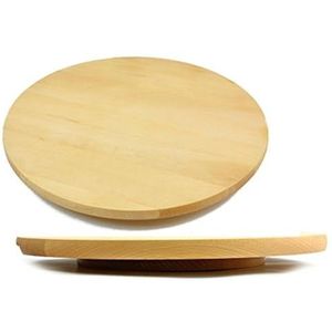 Lazy Susan presenteerbord van hout voor het serveren van taarten en pizza, rond en draaibaar, 25 cm in diameter