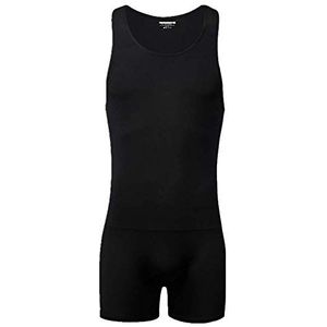 Juflam Mannen Worstelen Singlet Atletische Turnpakje Bodysuit Gym Sportkleding Ondershirt, C-zwart, XL