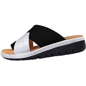 IXII Vrouwen Strand Comfortabele Platte Sandalen Hallux Valgus Bunion Pijn Relief Flip Flop Brede Fit Lichtgewicht Ademende Slippers Zomer Antislip Wandelen Strand Schoenen
