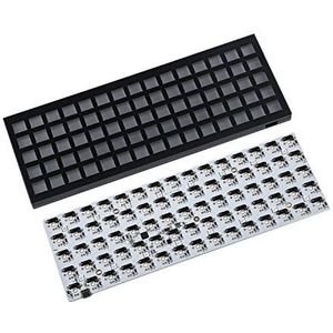 Idobao x YMDK ID75 75 toetsen ortholineaire lay-out VIA geanodiseerd aluminium behuizing plaat hot-swappable Hot Swap Type C PCB mechanische toetsenbord kit (zwart)