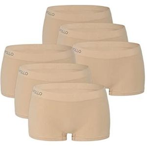 ORIGINAL BASICS 3/6 Pack Dames Boxershorts Katoen Pantys Naadloos Basic Comfort (Model: Urbania), 6 Pack (Beige), L