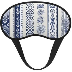 Slaapoogmasker voor dames en heren, zacht, comfortabel slaapmasker, verduisterend, slaapoogbedekking voor reizen, yoga, dutje ploegenwerk, set van blauw borduurwerk
