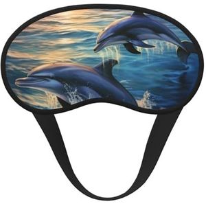Dolfijnen in de zee slaapmasker voor zijslaper, lichtblokkerende nachtmaskers voor slapen oogmasker voor vrouwen mannen oogbedekking zachte comfortabele oogschaduw voor reizen, dutje