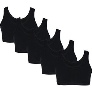 TupTam Meisjes Bustier met Brede Banden 5-Pack, Zwart, 158-164
