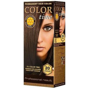 Color Time Permanente Haarkleur Gel | Verrijkt met Royal Jelly en Vitamine C | Permanente Haarkleuring | Kleur 20 Chocolade | 100 ML