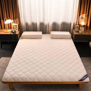 Dikke futon vloermatras, Japanse opvouwbare oprolbare matras slaapkussen, camping draagbare matras, slaapbank matras, dubbele pluche enkele dubbele matras (kleur: wit, maat: 90 x 200 cm)