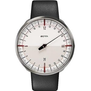 botta 24-uurs horloge heren Zwitsers kwartsuurwerk met lederen armband UNO 24 (45 mm), wit/bordeaux, 45 mm