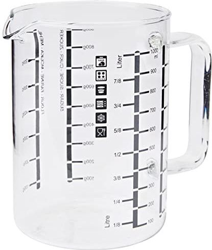 Bohemia Cristal 093 006 029 Simax maatbeker met handvat ca. 1,0 ltr. van hittebestendig borosilicaatglas