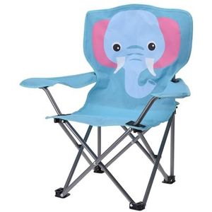 INDA-Exclusiv Vissersstoel voor kinderen, campingstoel, vouwstoel, visstoel, kinderstoel met bekerhouder en tas, kleuren: blauw