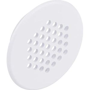 Gedotec Ventilatierooster, 10 stuks, witte kunststof, uitlaatrooster, rond ventilatiegat, stroming, ventilatierooster met afdekrand, geïntegreerde ventilatiegaten