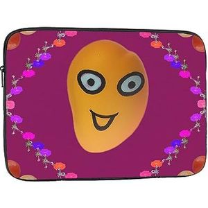 Laptop Sleeve Voor Vrouwen Laptop Sleeve Case 15 Inch Shockproof Beschermende Notebook Case Leuke Draagtas En Cover Voor Mannen Smiley Mango Patroon Computer Draagtas