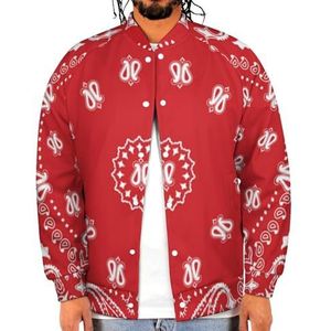 Rode Bandana Patroon Grappige Mannen Baseball Jacket Gedrukt Jas Zacht Sweatshirt Voor Lente Herfst