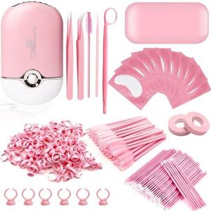 Wimperverlenging Set Wimperverlenging Accessoires Wimperhaardroger Wimperborstel Pincet Wimperkam Zelfklevende Tape Spiegel Eye Pads voor Wimperverlenging Wimperlijm Gebruikt voor Wimperverlenging