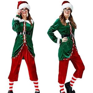 layue Kerst Elf Kostuum Volwassenen - Elf Kostuum Dames, Vrouwen Heren Kerst Elf Kostuum Koppels Kerst Elf Outfits Vrouwen Mannen Kerst Elf Kostuum Cosplay Fancy Dress Party Elf Cosplay Pak