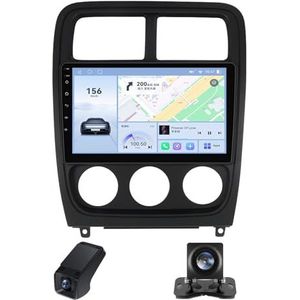 Carplay autoradio 2 Din geldt voor Dodge Caliber PM 2009-2013 met Android Auto Bluetooth 9 inch touchscreen autoradio met FM-radio/GPS stuurwielbediening + achteruitrijcamera(X2)