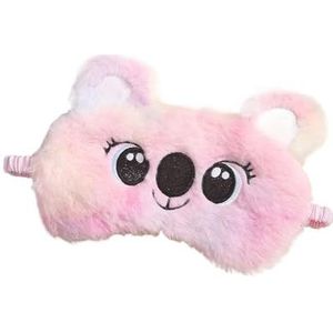 Pluche Anime Oogmasker Slapen Leuke Koala Kinderen Slaap Masker Cartoon 3D Oogdekking Oogblinddoeken Reizen Oogband Schaduwsteun Ooglap (Roze, 1 ST)
