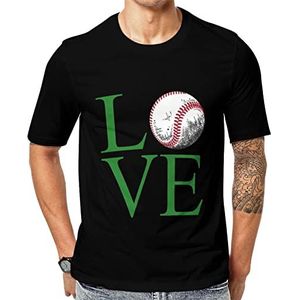 Love Baseball Ball heren korte mouw grafisch T-shirt ronde hals print casual tee tops 3XL