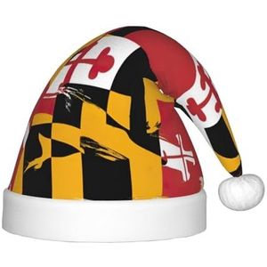 OdDdot Maryland vlag print Pluche Kerstman Hoeden, Kerst Kerstman Hoed, Xmas Hoed voor Kinderen Jaar Kinderen Kerstfeest Gunsten