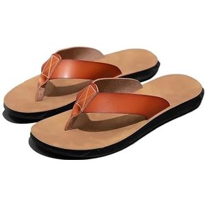 Slippers Heren Cool Strand Zomer Schoenen Hotel Slippers Heren Grote Maat 47 Ondiepe Platte Herenschoenen (Color : Light Brown, Size : 41)