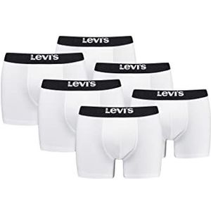 Levi's Solid Basic Boxers voor heren, 6 stuks, wit/zwart., L