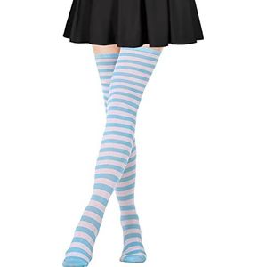 DRESHOW Extra lange dijkousen Lange laarskousen Gestreepte overkniekousen voor dames Katoenen beenwarmers