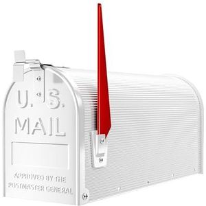 Amerikaanse brievenbus US mailbox – wit – brievenbus met vlaggetje